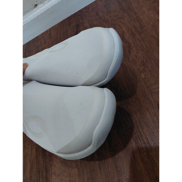 Oofos OOmg eeZee Low Mens Size 11.5 Slip-On Shoes Knit White Recovery White